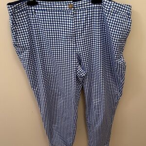 Talbots Blue and White Checkered Chinos